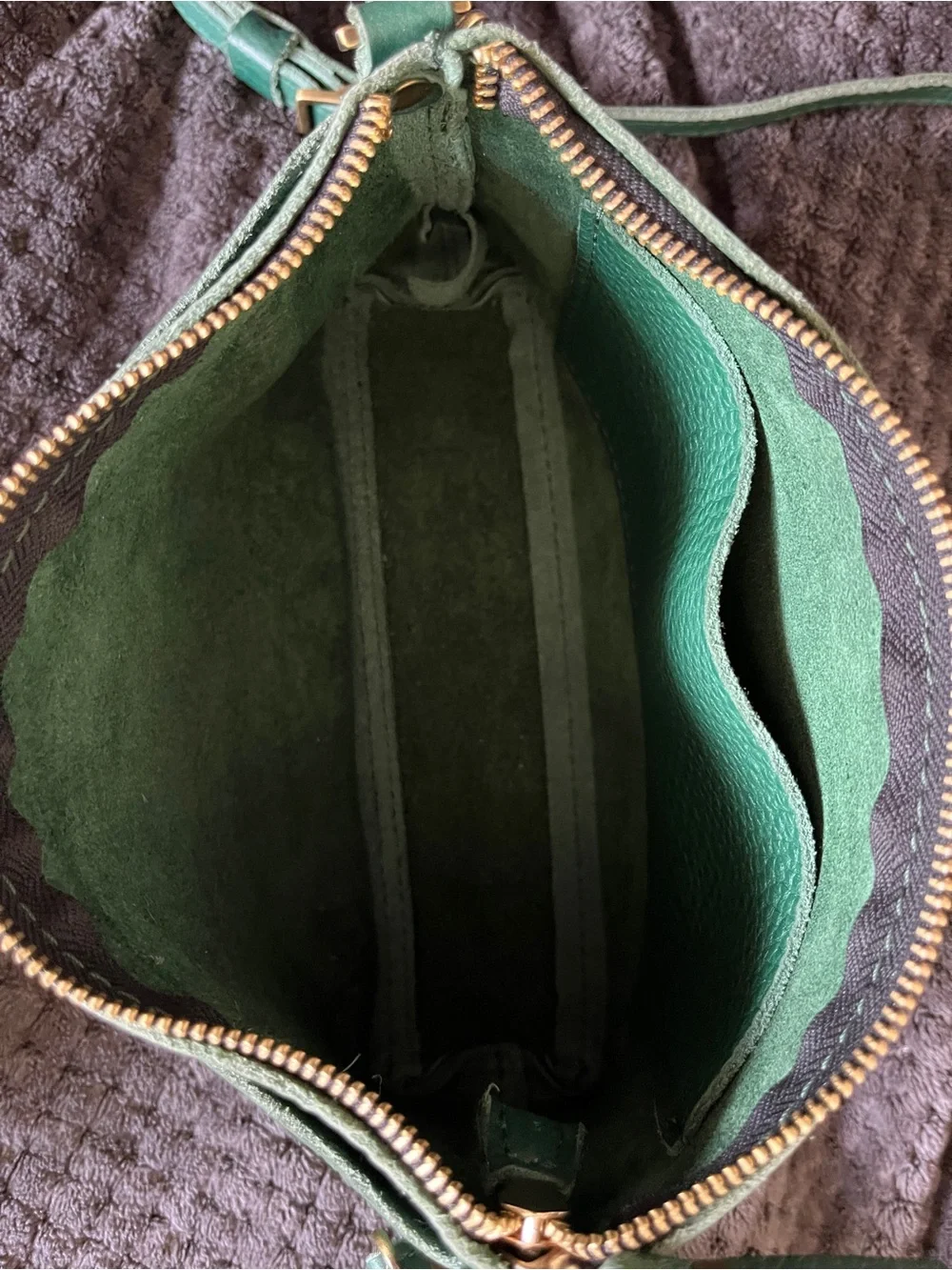 Portland Leather Goods Poppy Purse in Pebbled Bacalar Green Gold Tone Hardware